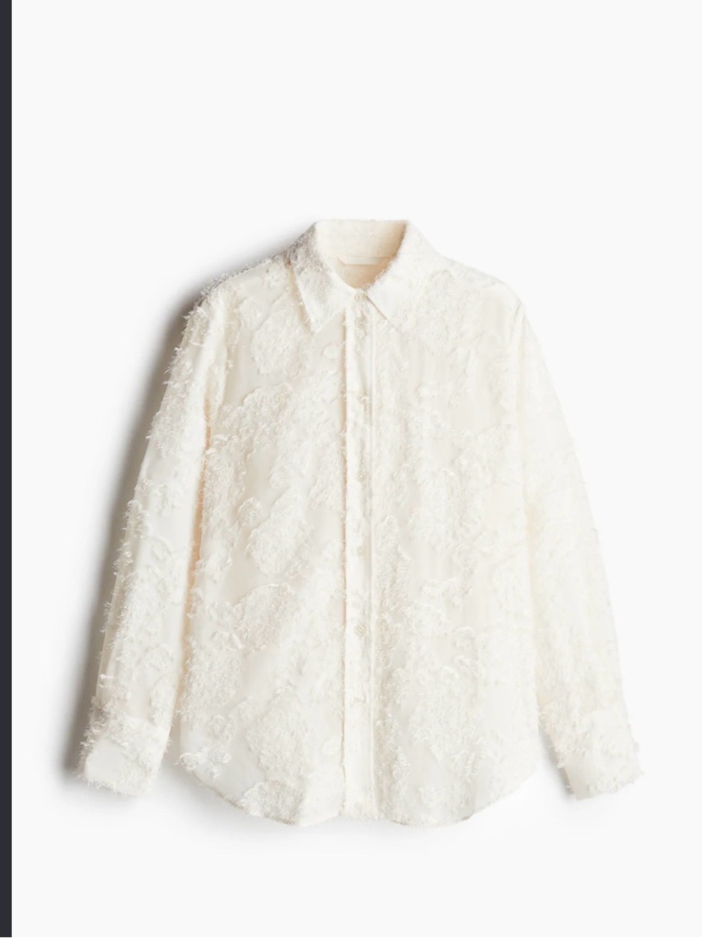 H&M Cream Textured Button-Front Blouse